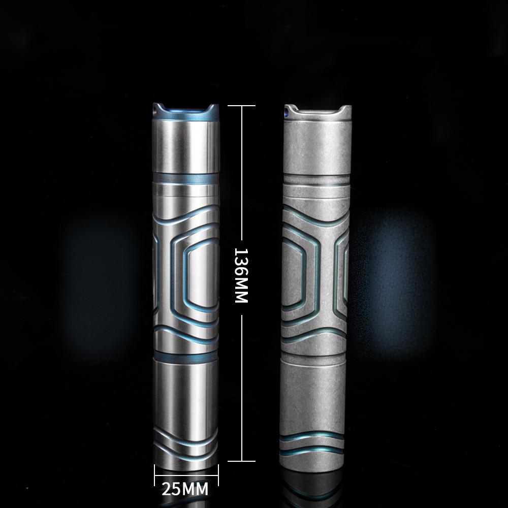 EDC Titanium Alloy Mini Flashlight Rechargeable Fishing Outdoor Waterproof Camping Lighting EDC Tools-3