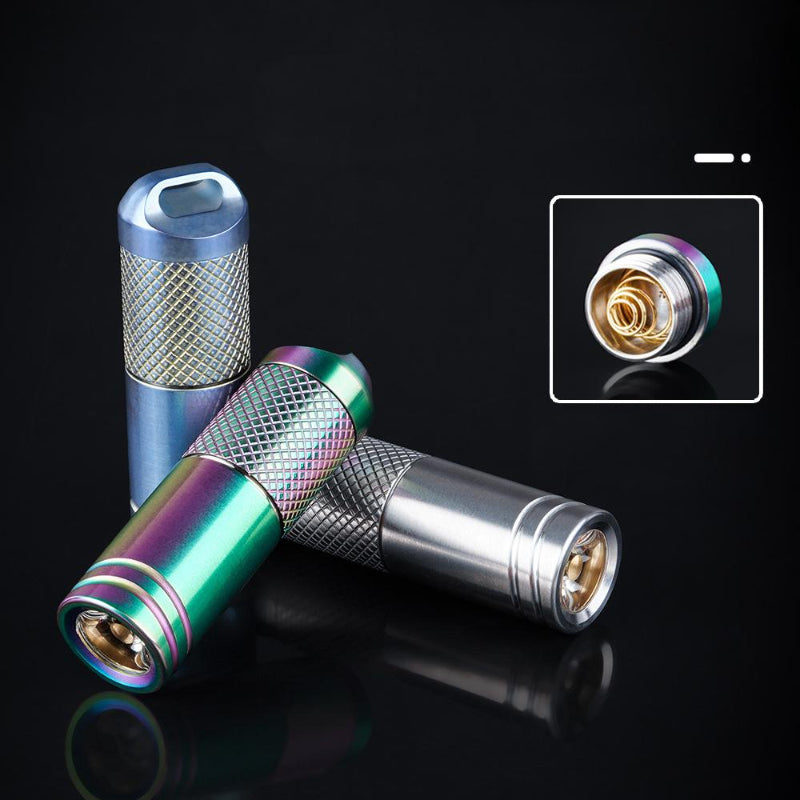 EDC Titanium Alloy Mini Flashlight With USB Charging Rechargeable Fishing Outdoor Waterproof Camping Lighting EDC Tools-3